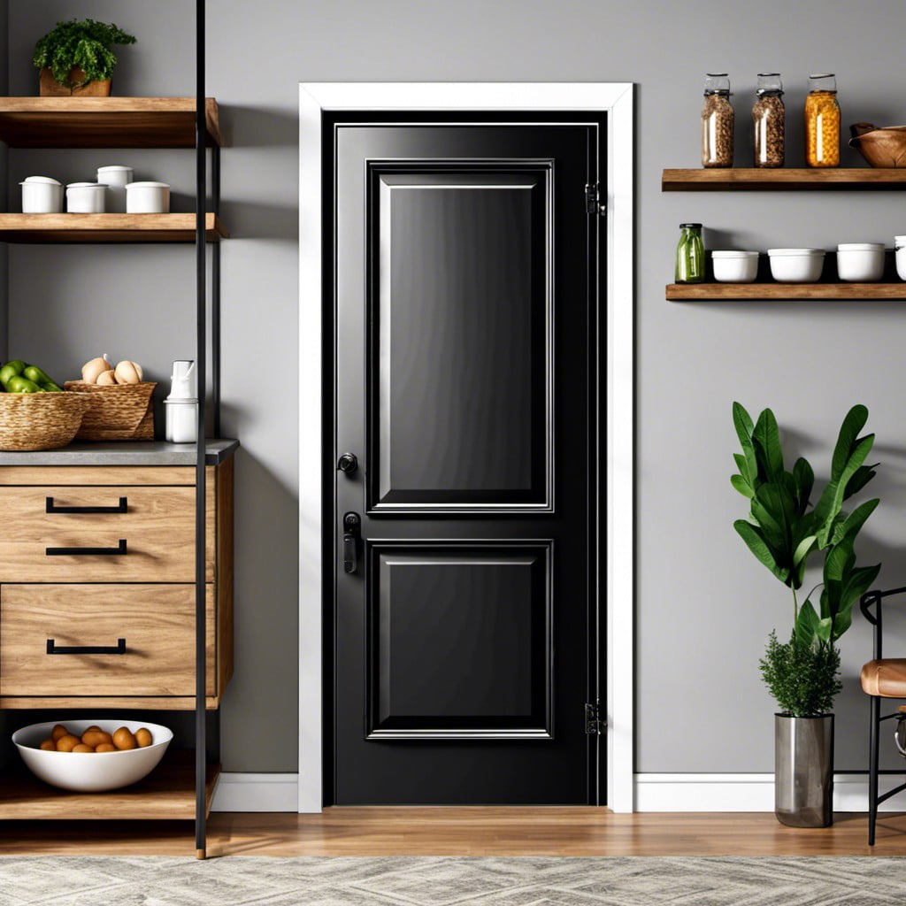 black metal frame swinging doors