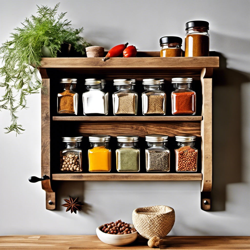 bohemian style hanging spice rack