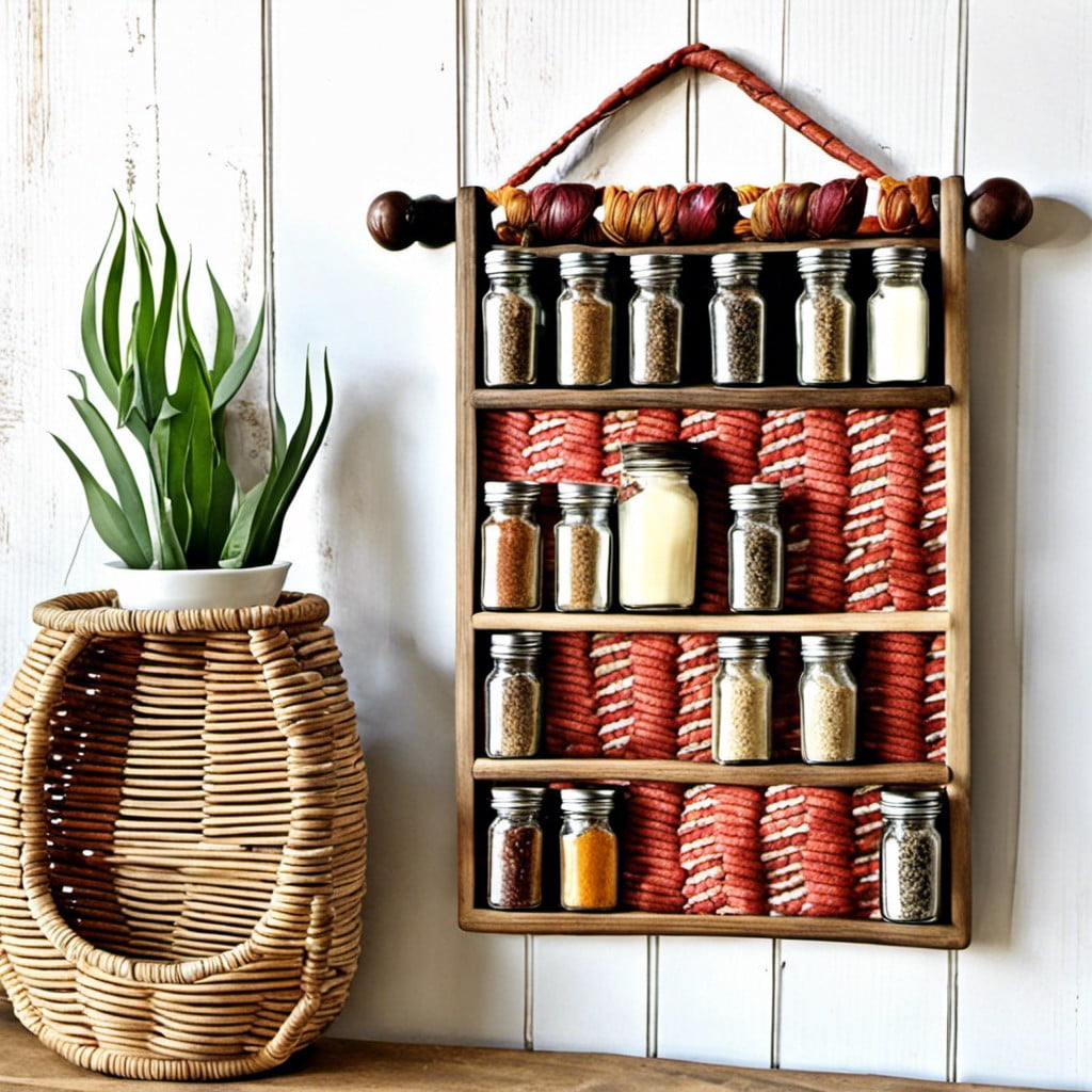 bohemian woven spice rack hanger