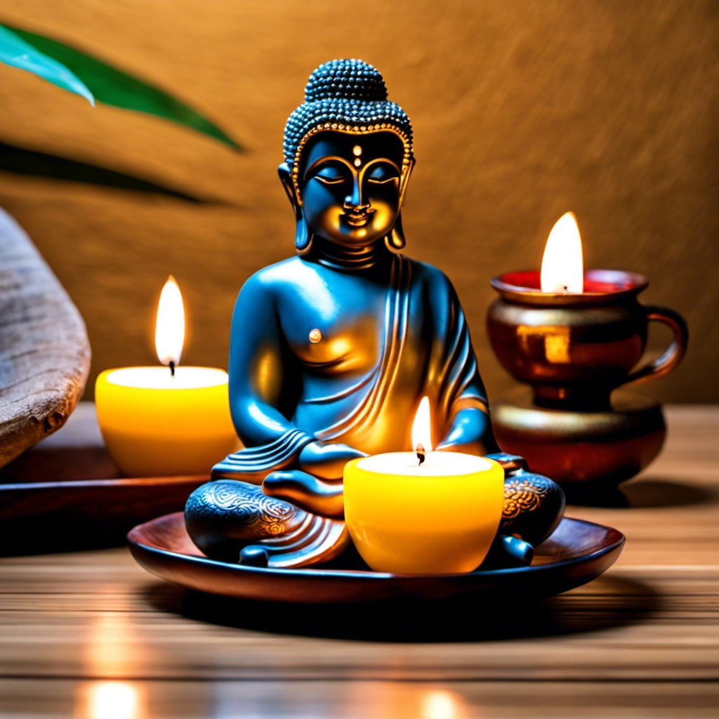 buddha statue with tea light holder
