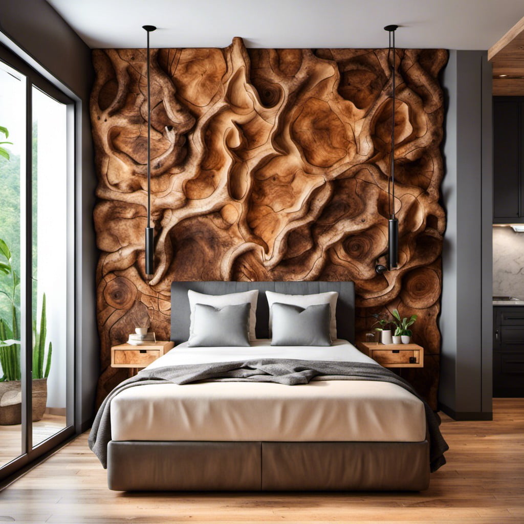 burr wood wall panel
