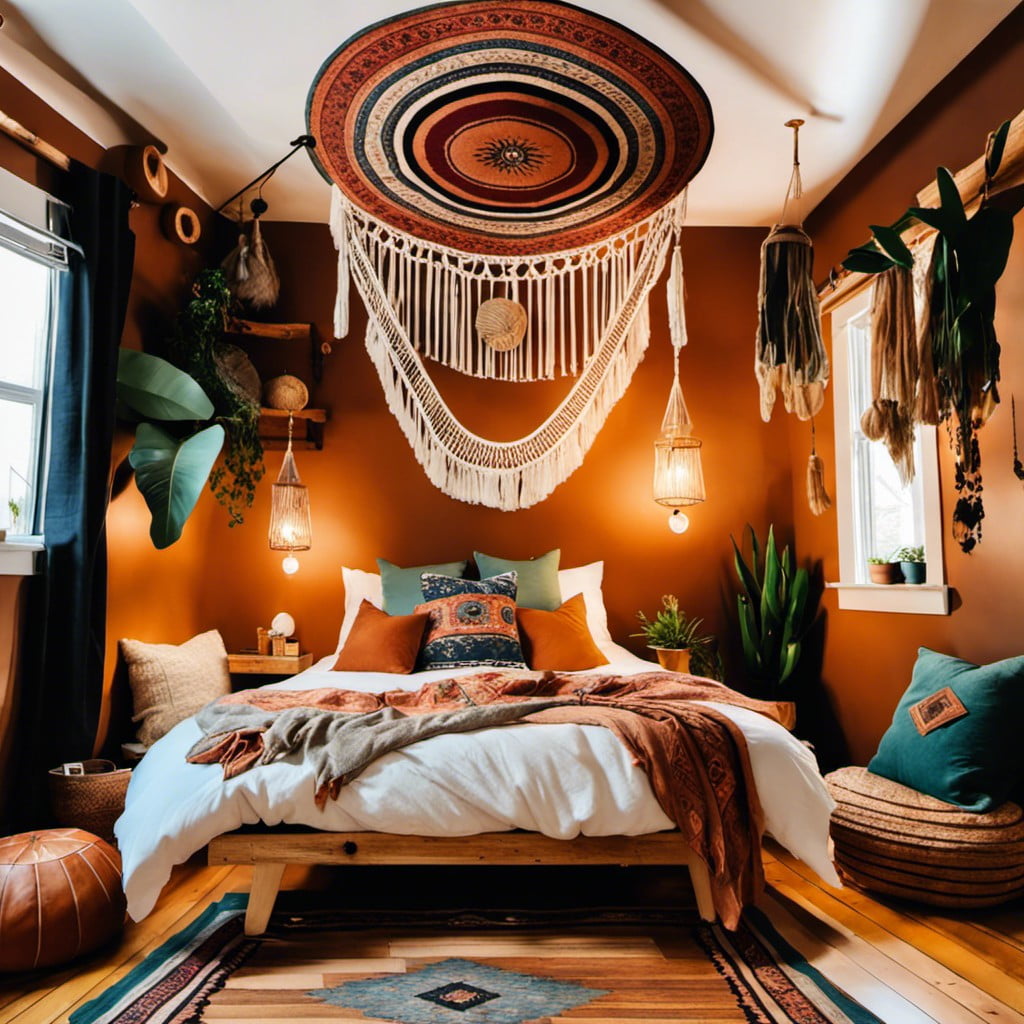 ceiling hangings for bohemian aesthetic