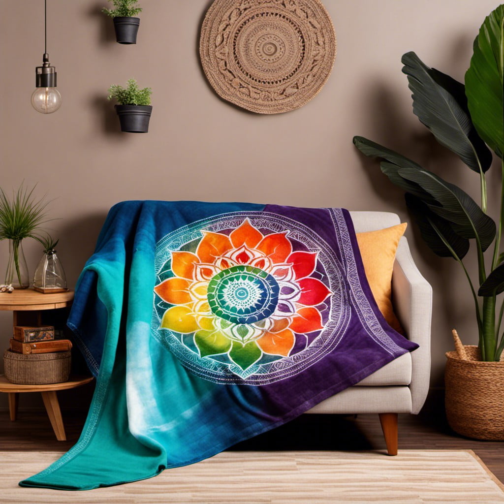 chakra color throw blanket