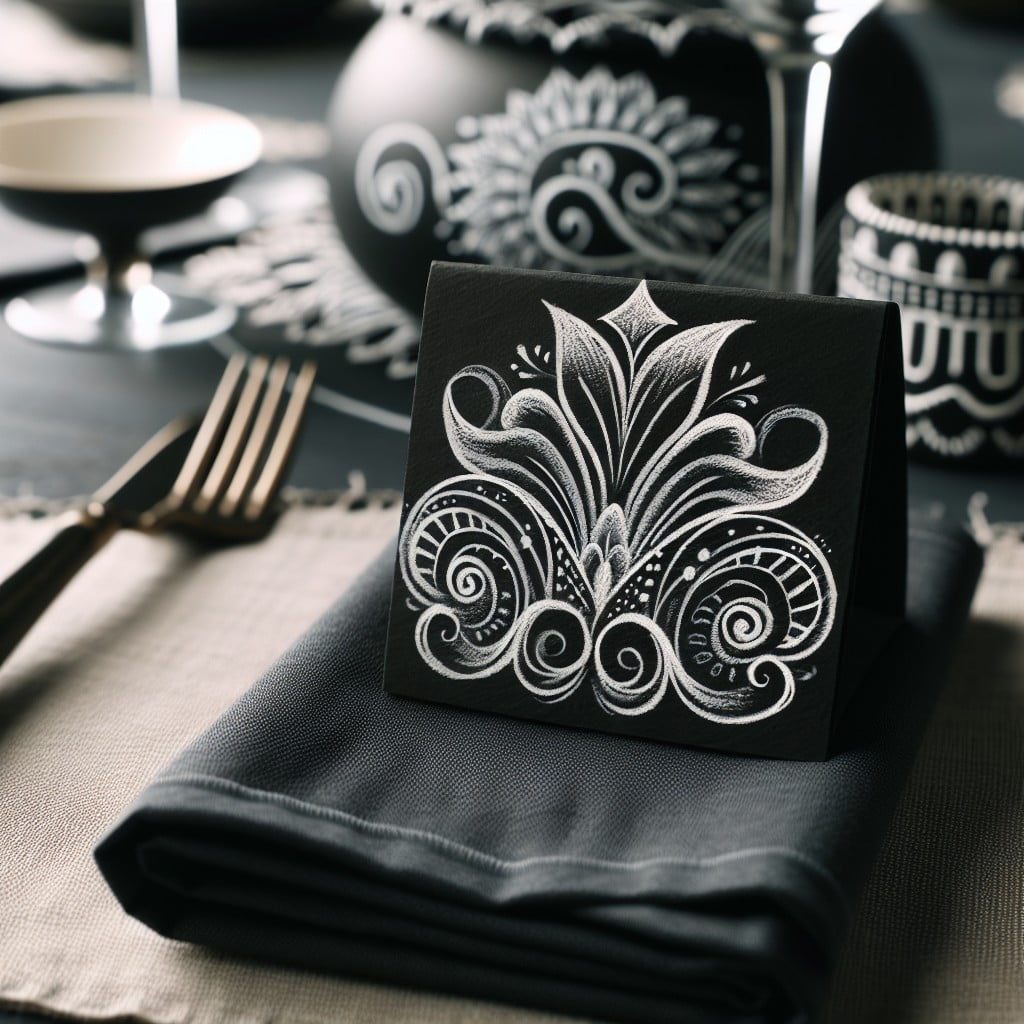 chalk drawn napkin rings