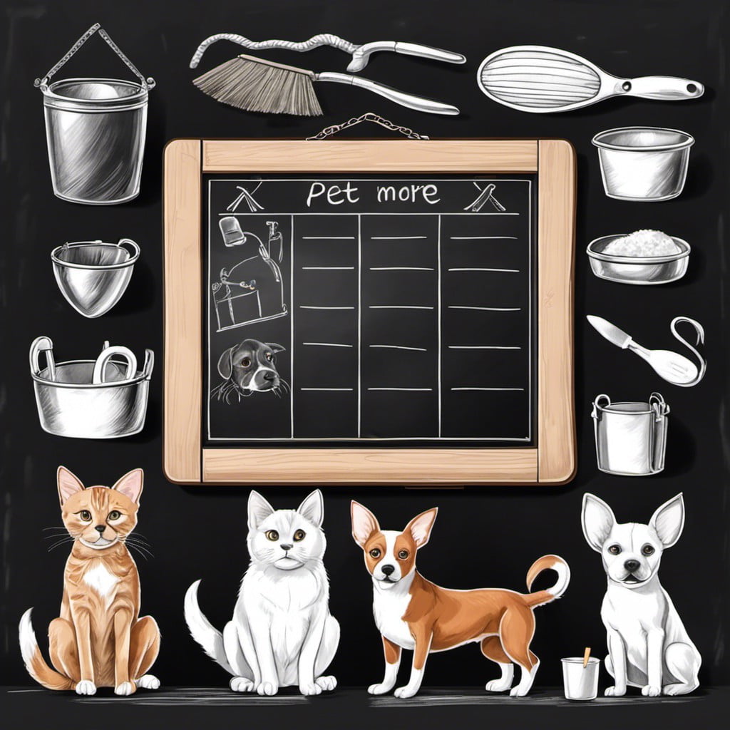 chalkboard chore chart for pets