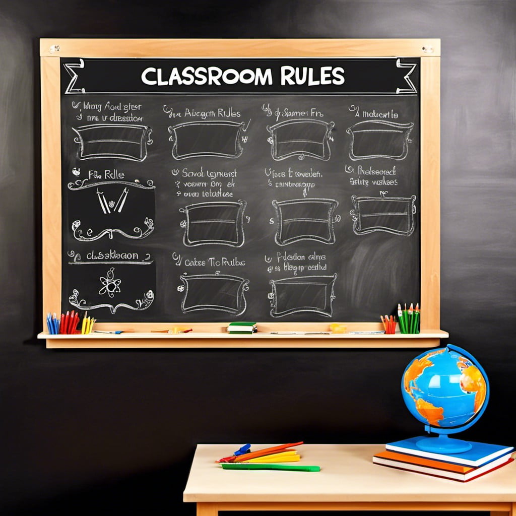 chalkboard classroom rules poster