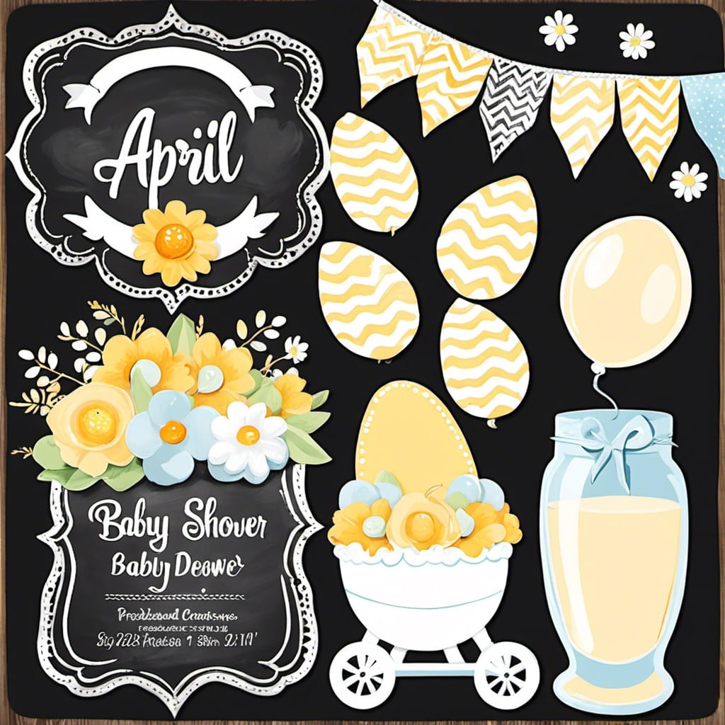 chalkboard decoration for april baby showers