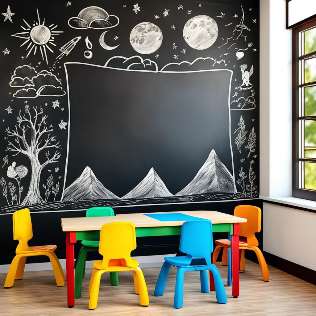 chalkboard paint wall for drawing and expressing creativity