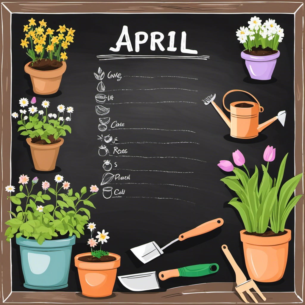chalkboard plan for april gardening tasks