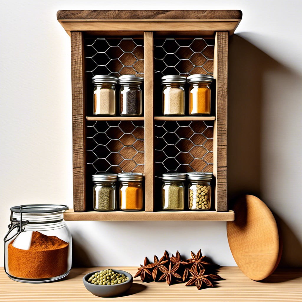 chicken wire spice rack