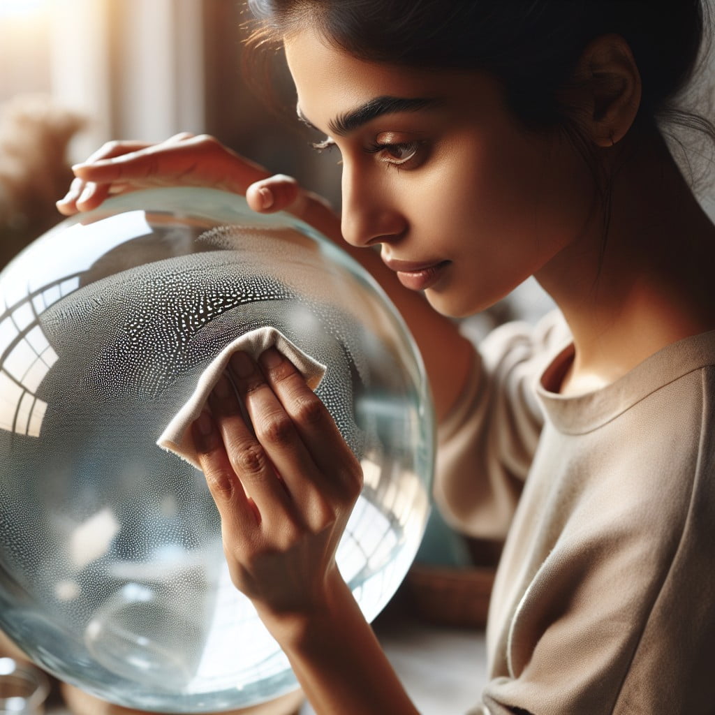 cleaning process for the inside of glass globes