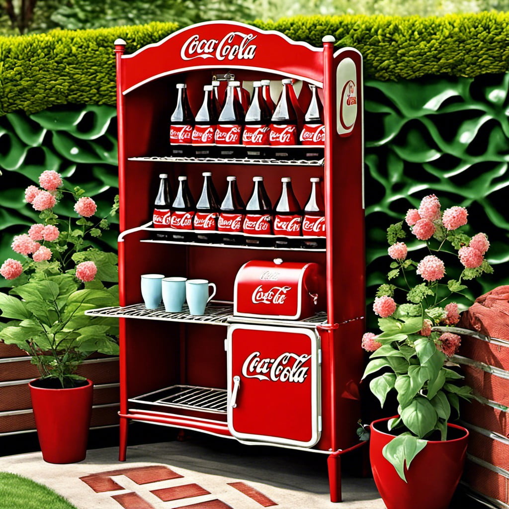 coca cola bakers rack gardening corner