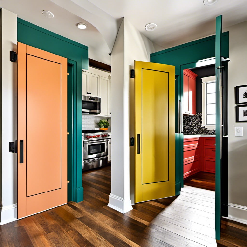 color blocked swinging pantry doors