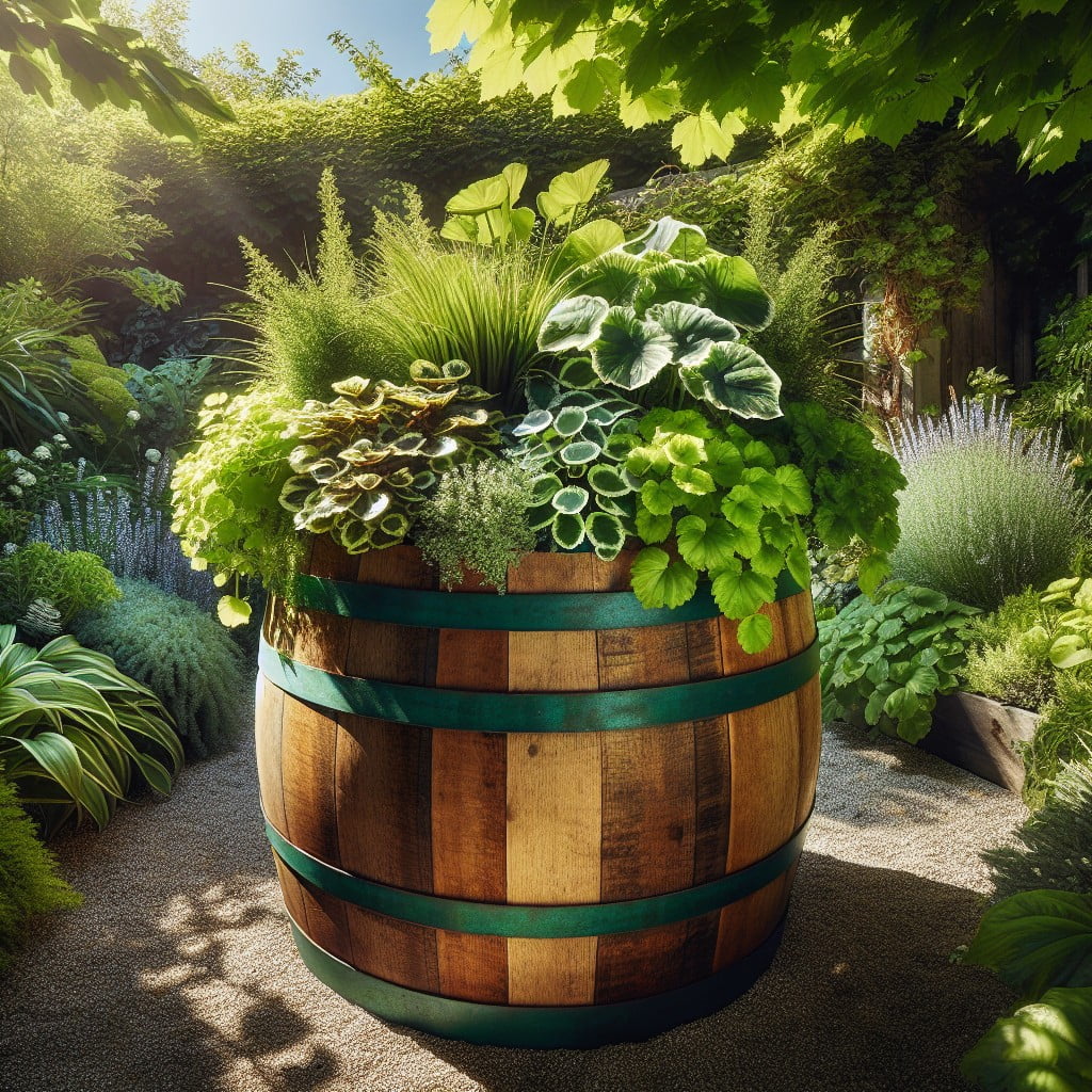 convert the wine barrel into a planter