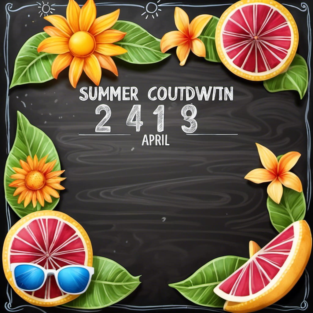 countdown to summer on april chalkboard