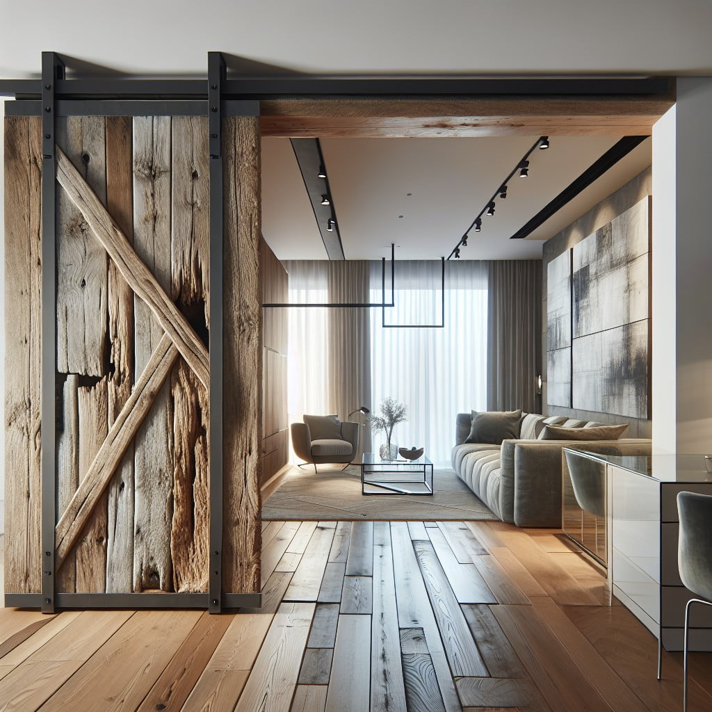 cover it with a rustic barn style sliding door
