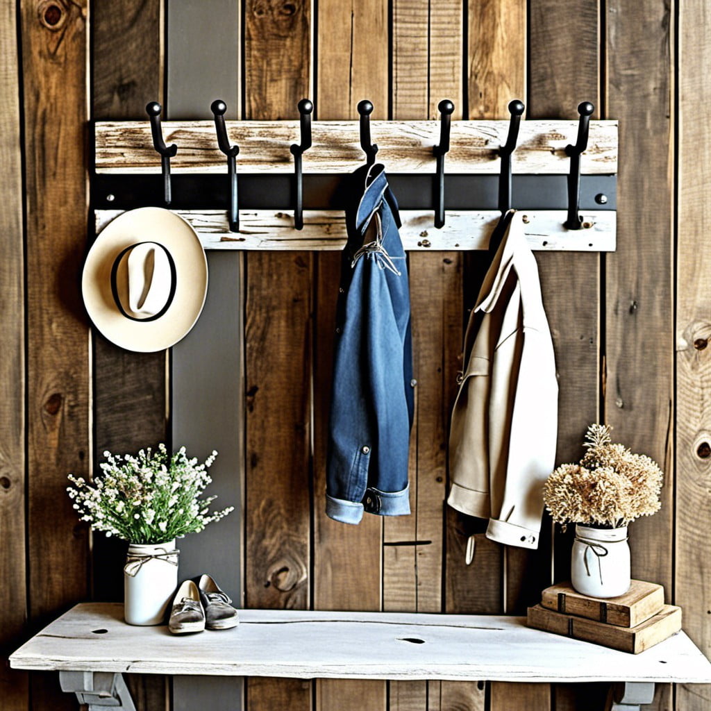 crafted coat hangers for a rustic farmhouse touch