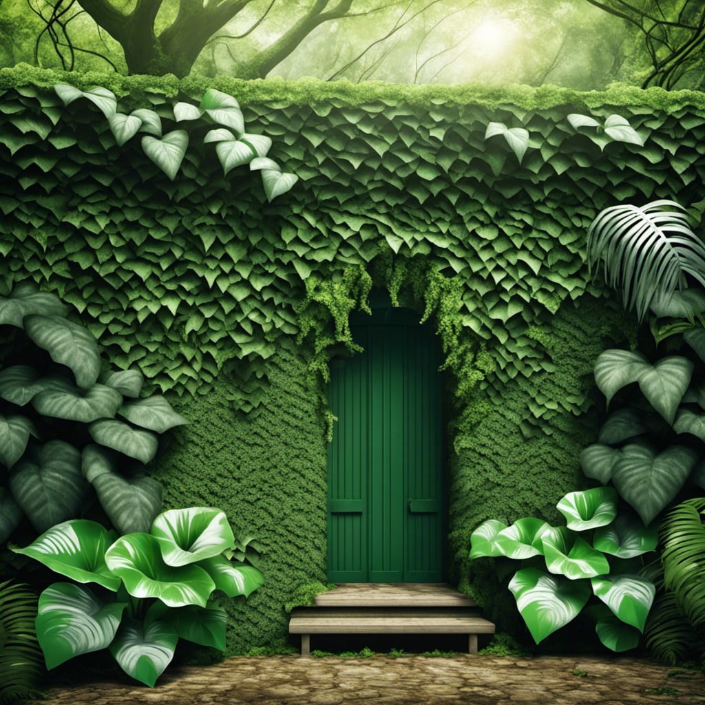 creating a lush jungle vibe with ivy walls