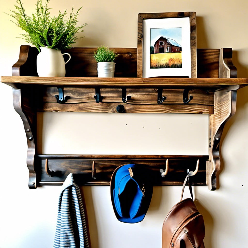 cross functional farmhouse coat racks with shelf