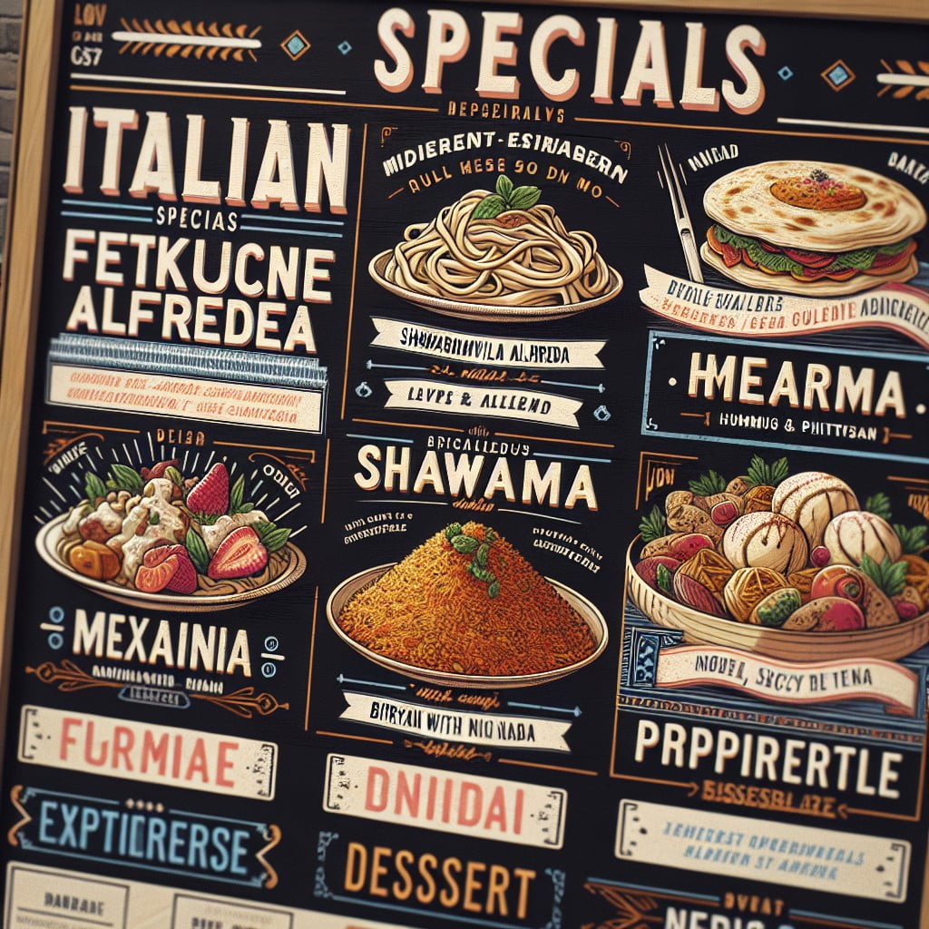 culturally themed specials board