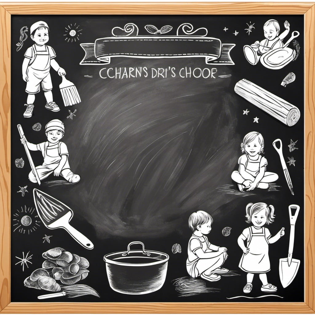 customized chalkboard chore chart with your kids drawings