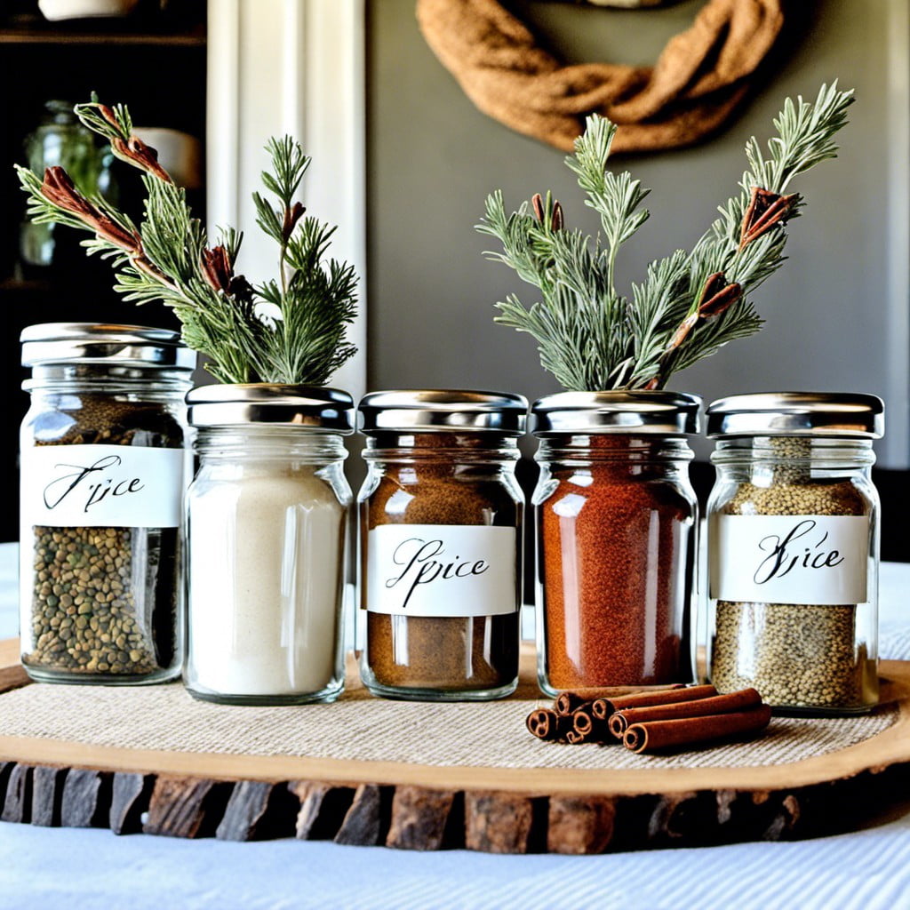 decorative farmhouse spice jars that double as dining decor