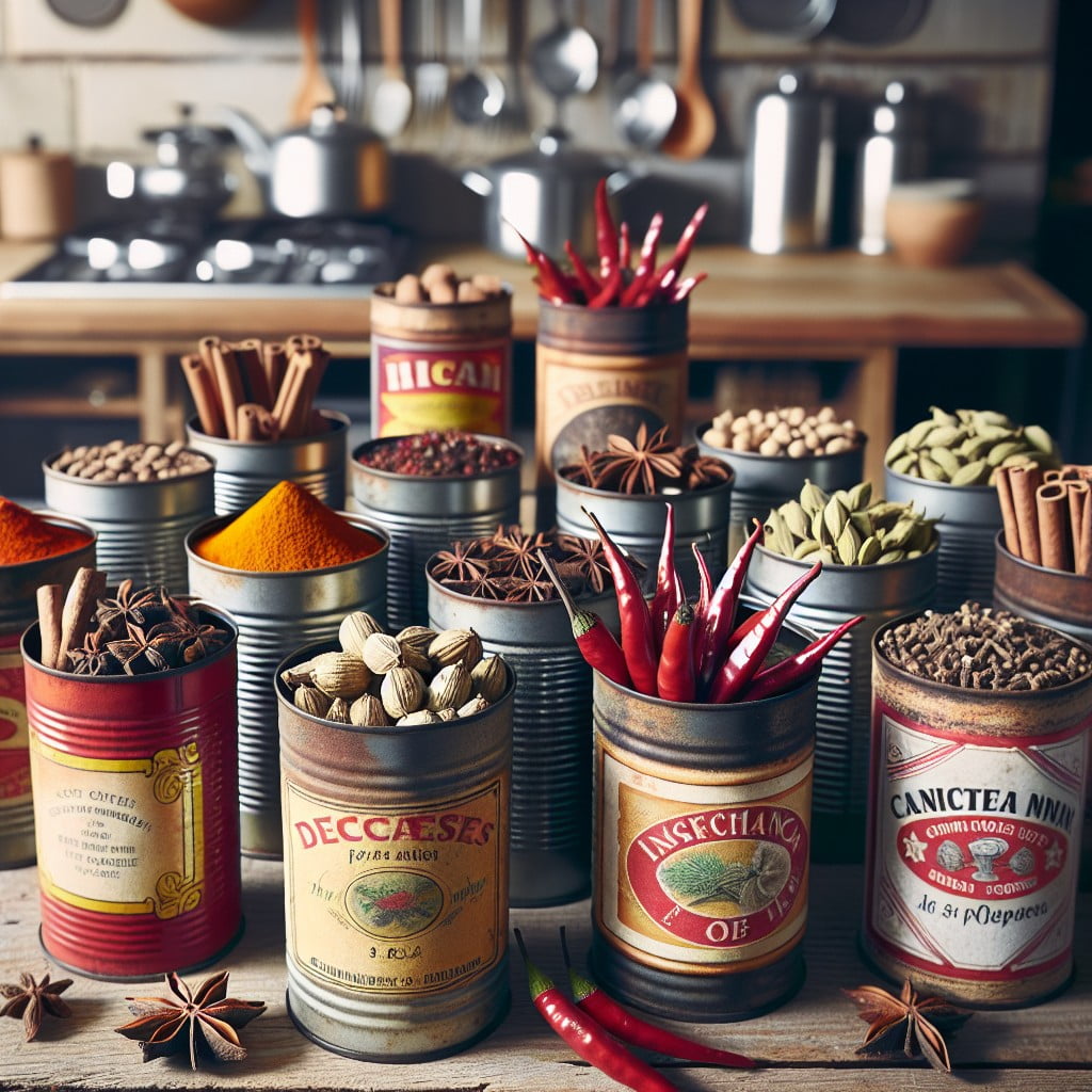 decorative tin can spice storage diy