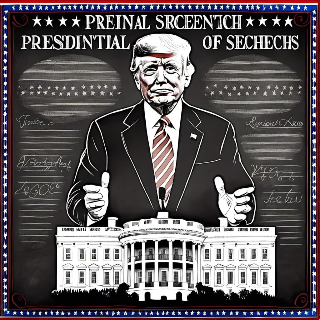 depiction of presidential speeches in artistic script