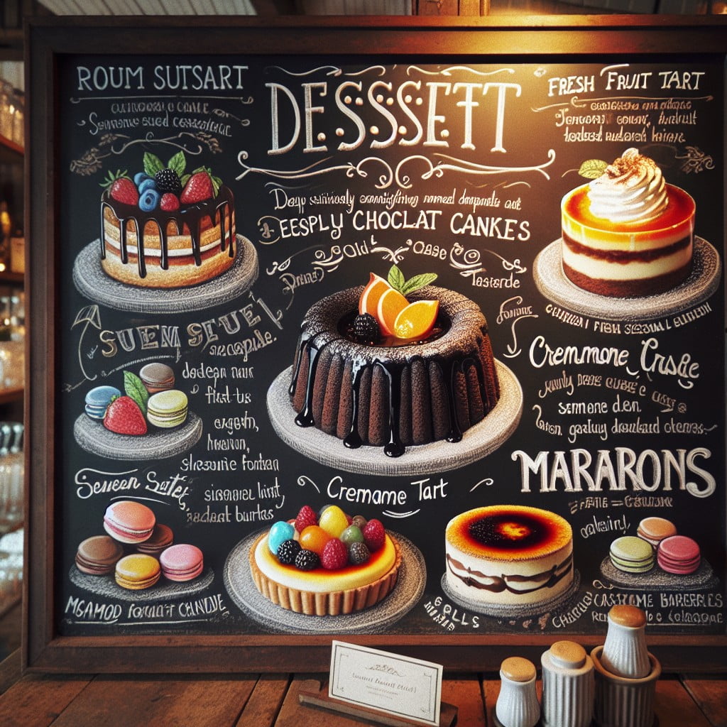 dessert centric menu board