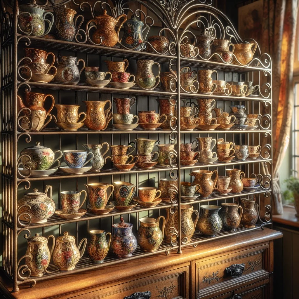 display collection of tea and coffee cups