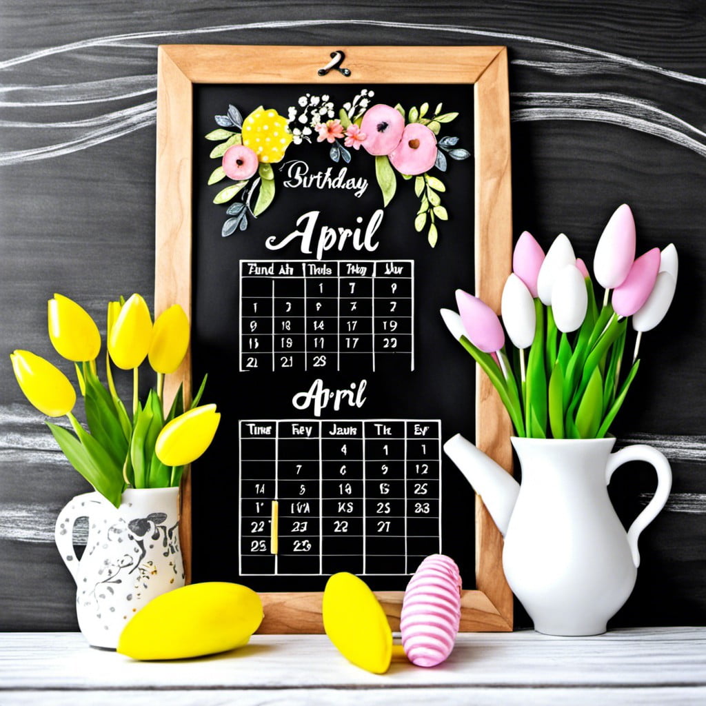 diy april chalkboard birthday calendar