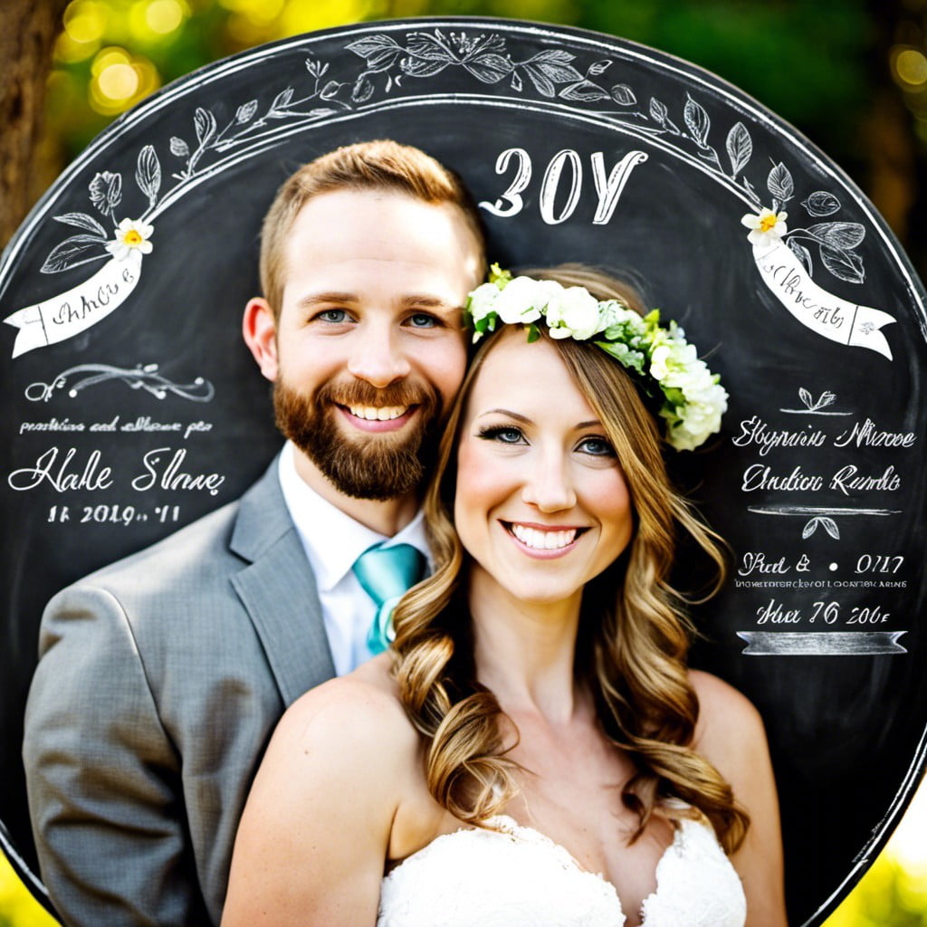 diy april chalkboard wedding announcement