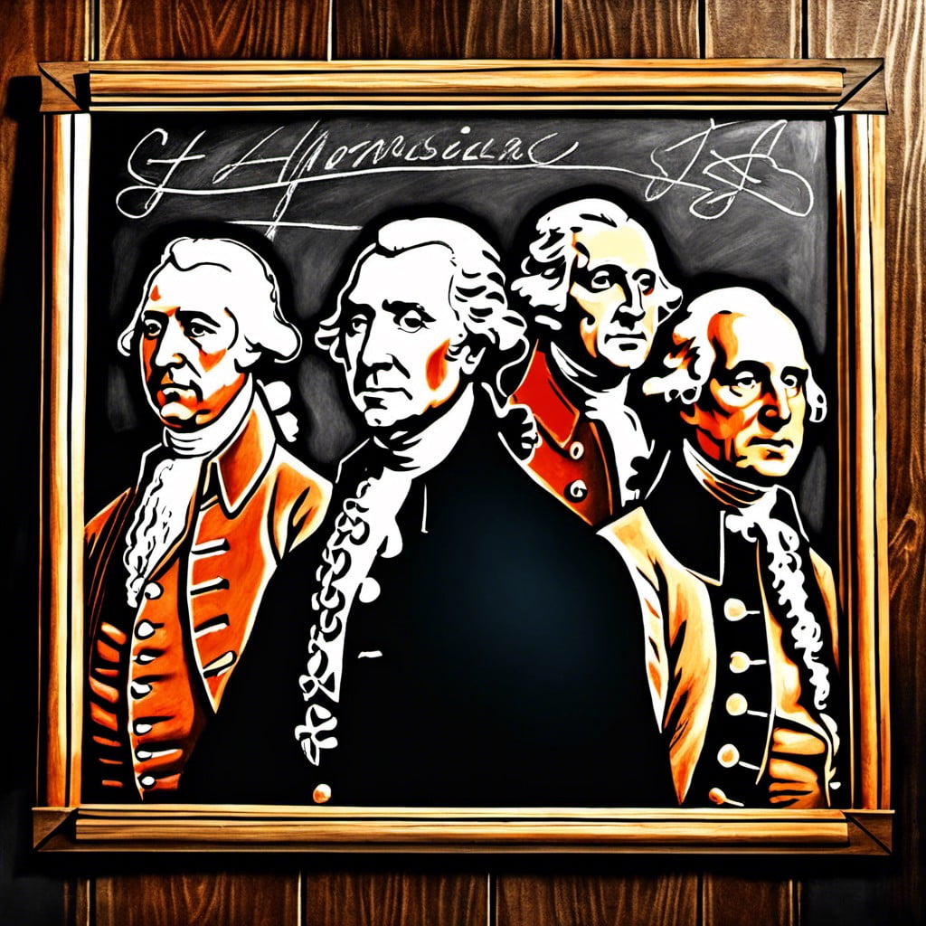 diy chalk sketches of american founding fathers