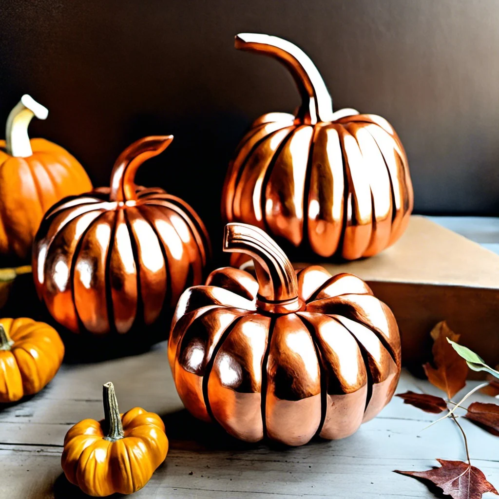 diy copper leaf pumpkins