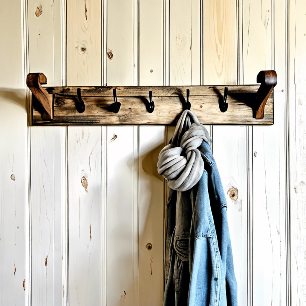 diy distressed look for farmhouse coat hangers