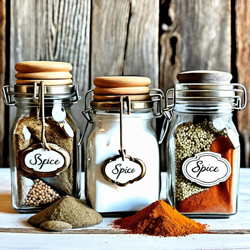 diy farmhouse spice jars for the artistic cook