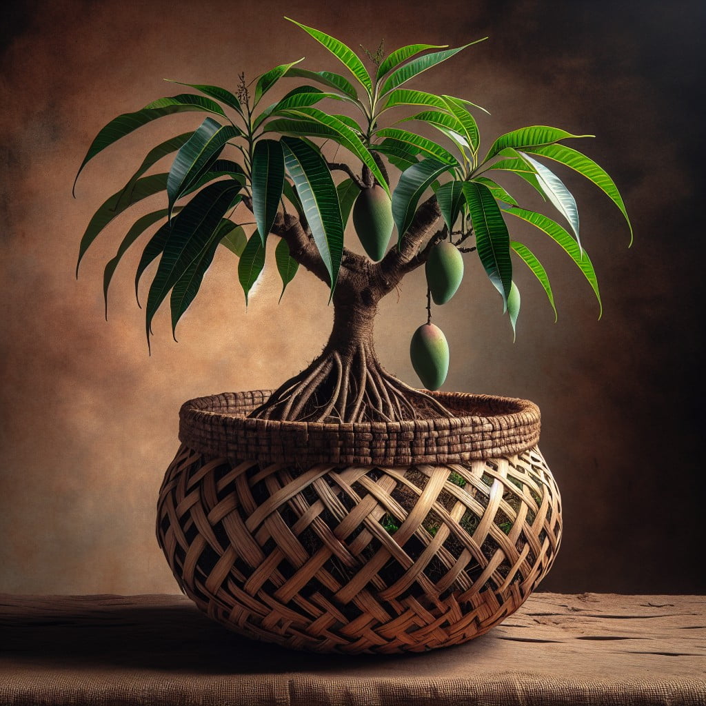 diy handwoven basket mango tree planter