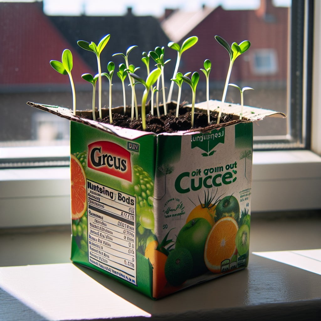 diy juice carton planter box