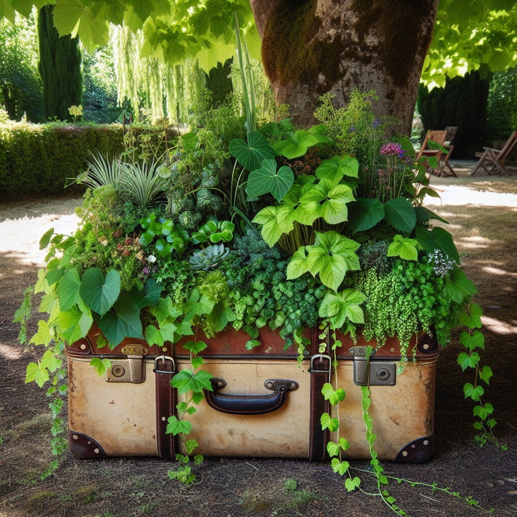 diy old suitcase planter