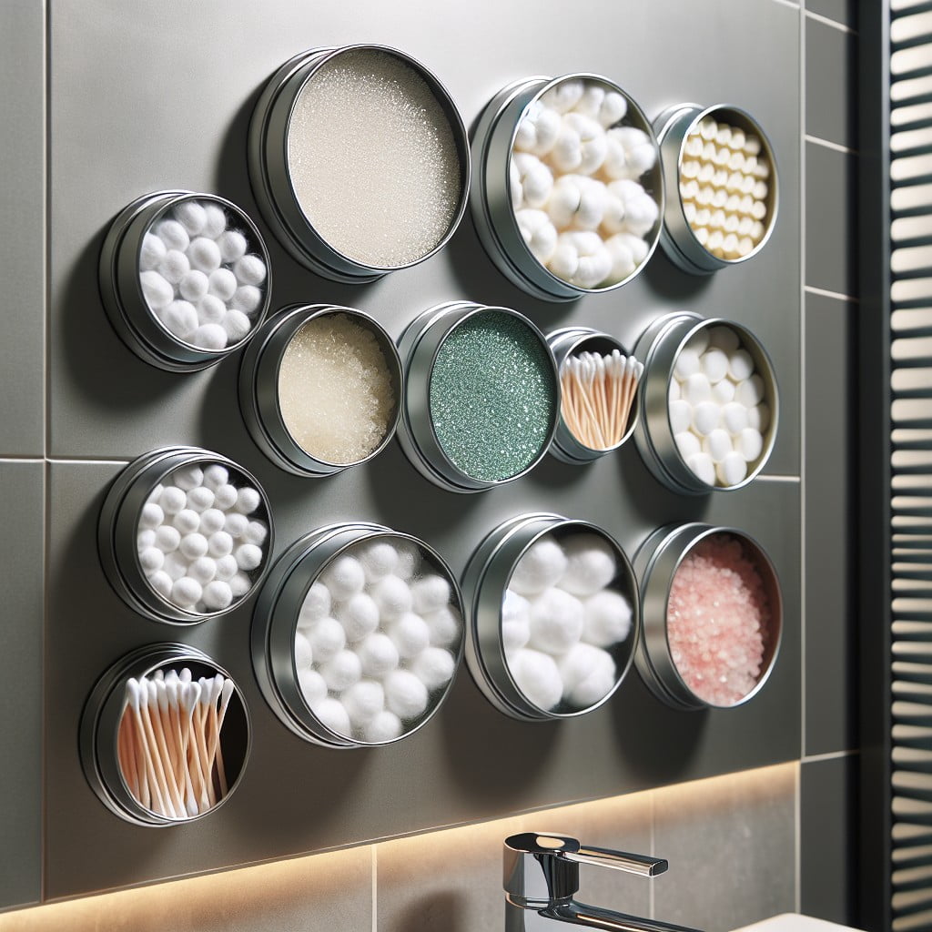 dollar tree magnetic tins for bathroom organization