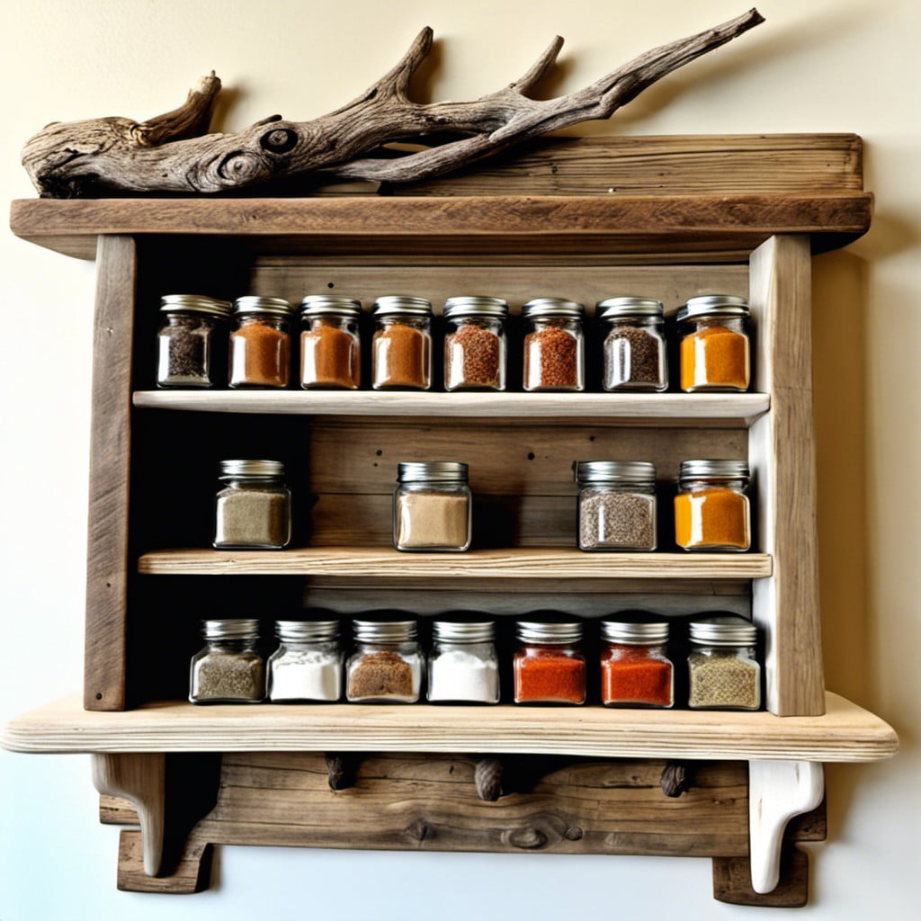 driftwood spice shelf