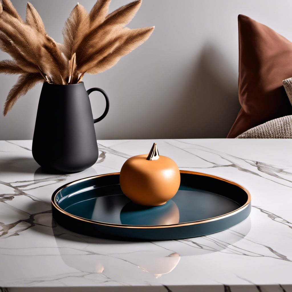 dual tone ceramic tray for a simple yet stylish decor