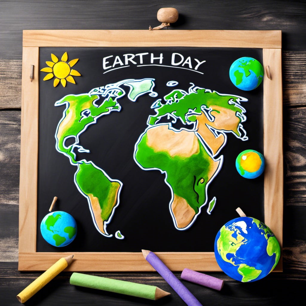 earth day chalkboard concept for 22nd april