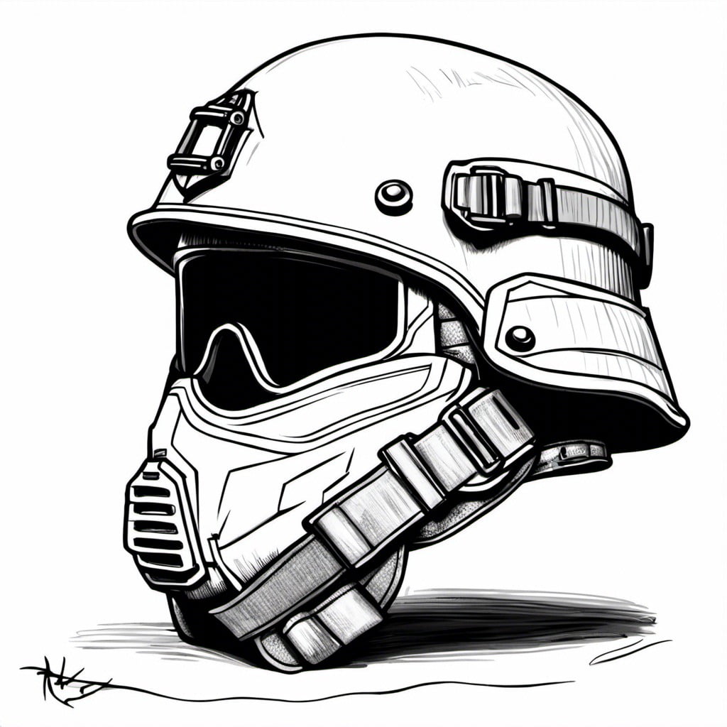 easy how to draw a military helmet tutorial and helmet coloring page