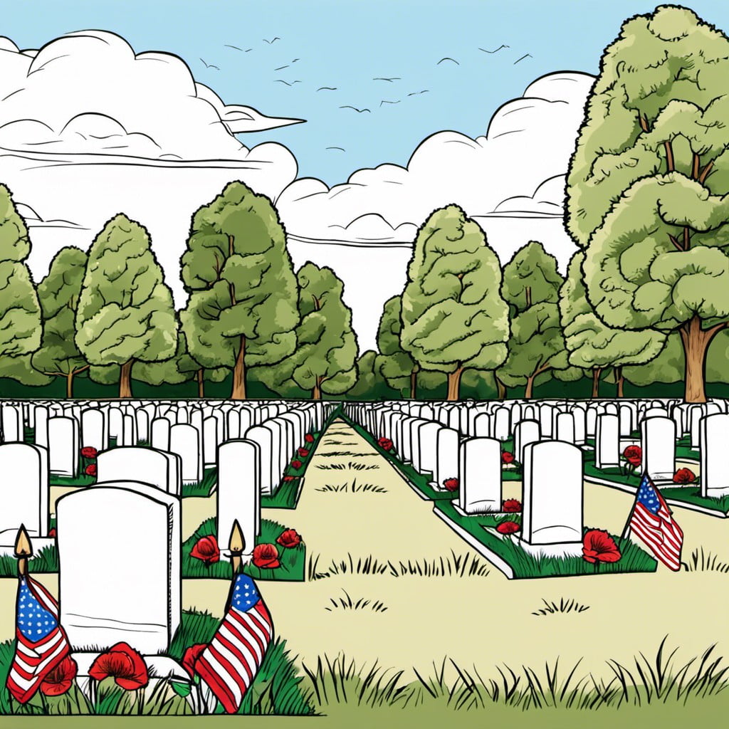 easy how to draw graves of soldiers and coloring page