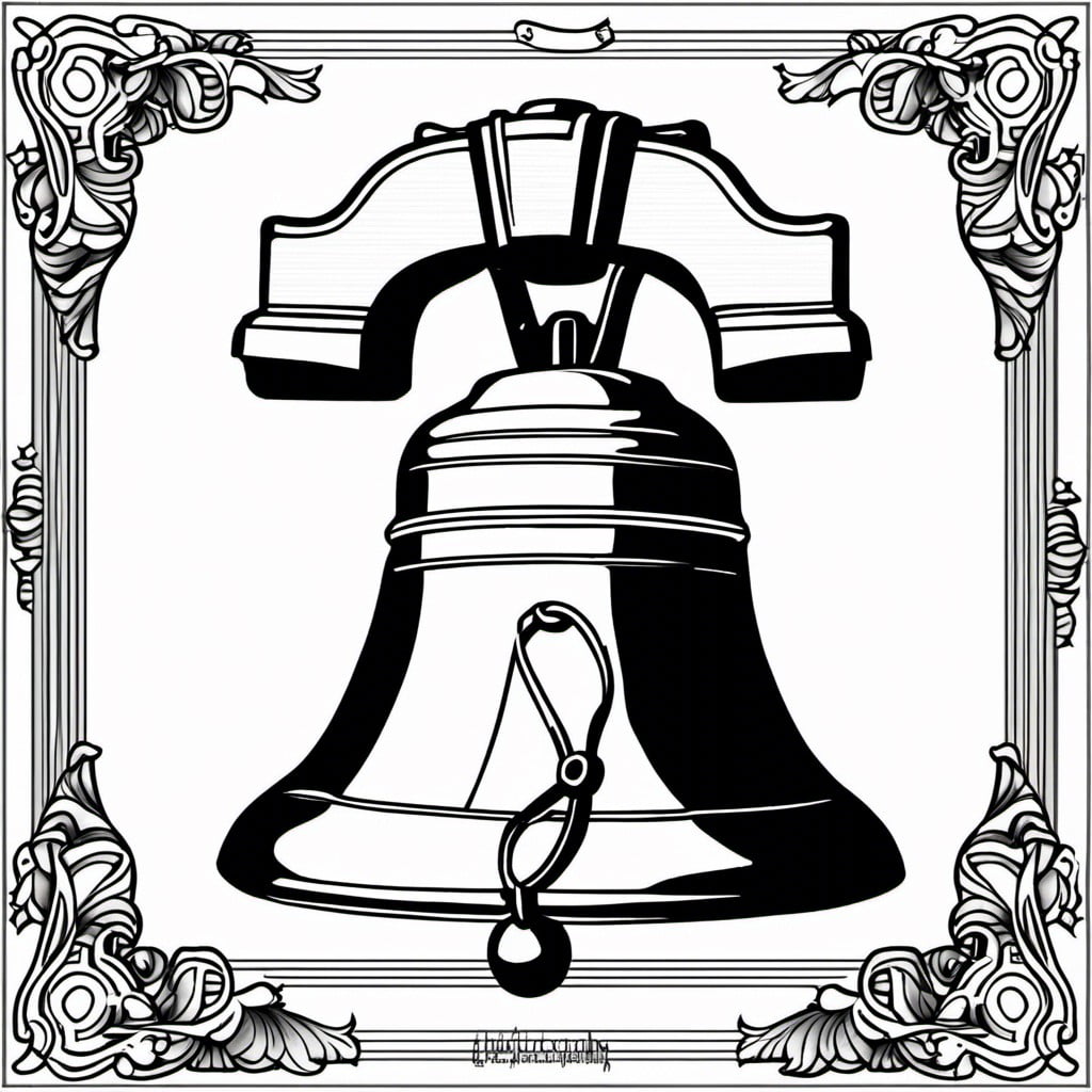 easy how to draw the liberty bell tutorial and bell coloring page