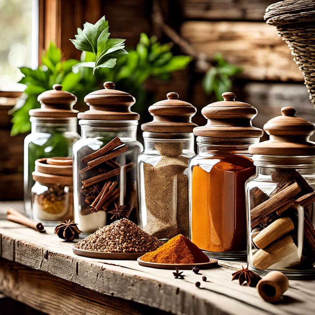 exploring rustic appeal with barnwood spice jars