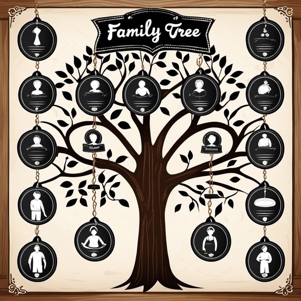 family tree chalkboard chore chart