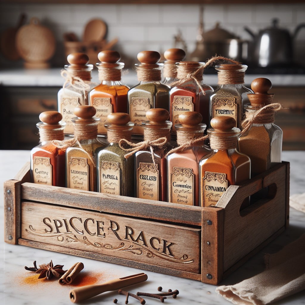farmhouse style crate spice rack