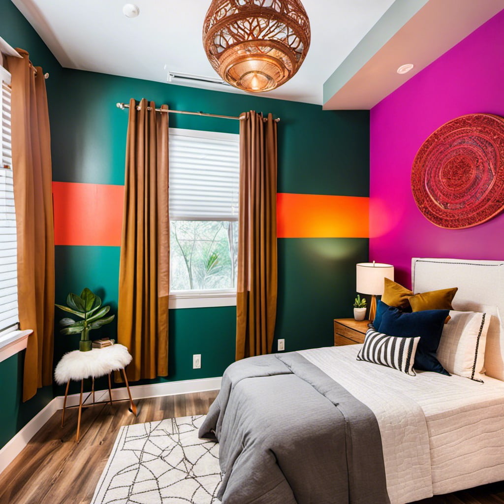 feature wall with a bold paint color